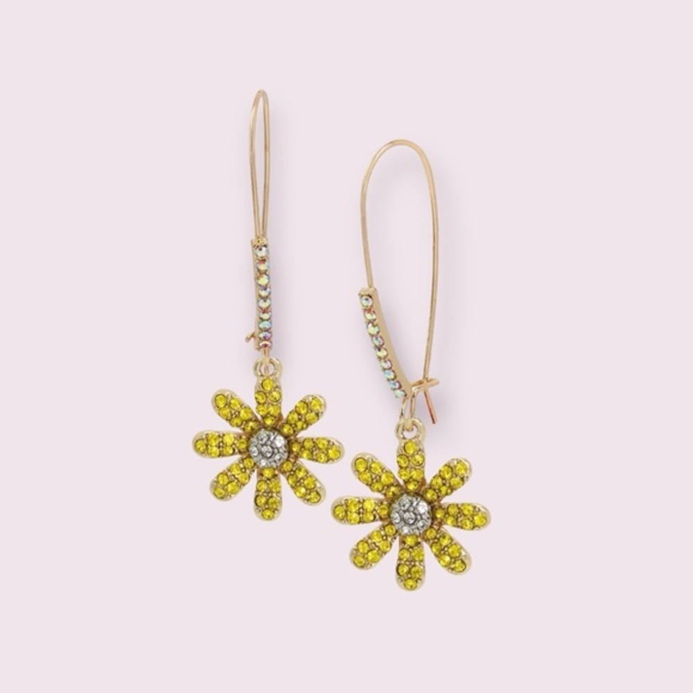 Betsey Johnson Yellow Daisy Earrings